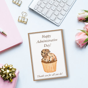 Carte De Remerciements Gâteau eau-forte Cupcake Bonne Fête des Administra