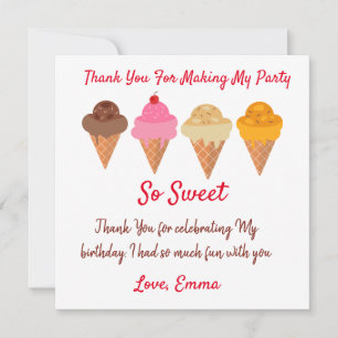 Carte De Remerciements Gâteau glacé coloré d'anniversaire d'été