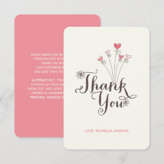 Carte De Remerciements Gâteau Rose Sucré Fantaisiste Fille aux Marguerite