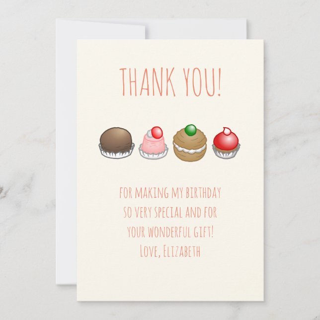 Carte De Remerciements Gâteaux d'anniversaire (Devant)