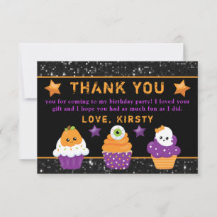 Carte De Remerciements Gâteaux d'anniversaire Kawaii Halloween