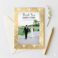 Gatsby Élégant Déco 1920 2 Photo Mariage Remercie