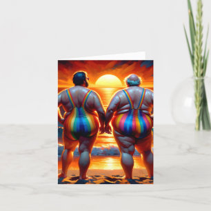 Carte De Remerciements gay lgbtq une journée à la plage l'amour est amour