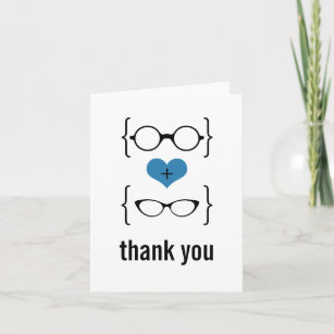 Carte de remerciements Geeky bleu en verre
