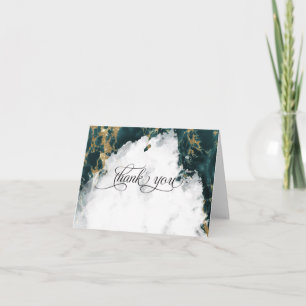 Carte De Remerciements Géode aquarelle Smokey Teal BarefootBride™