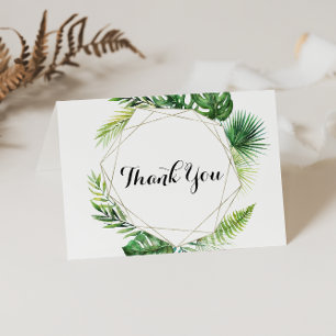 Carte De Remerciements Géometric Tropical Folded Wedding Thank You Card