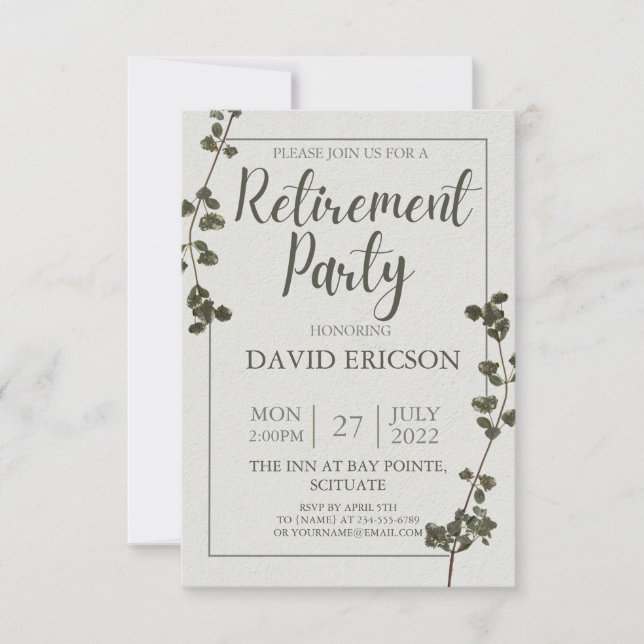 Carte De Remerciements Géométrique & Fleurs - Retraite & Farewell Party (Devant)