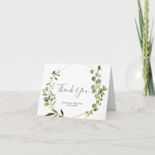 Carte de remerciements géométrique moderne Eucalyp