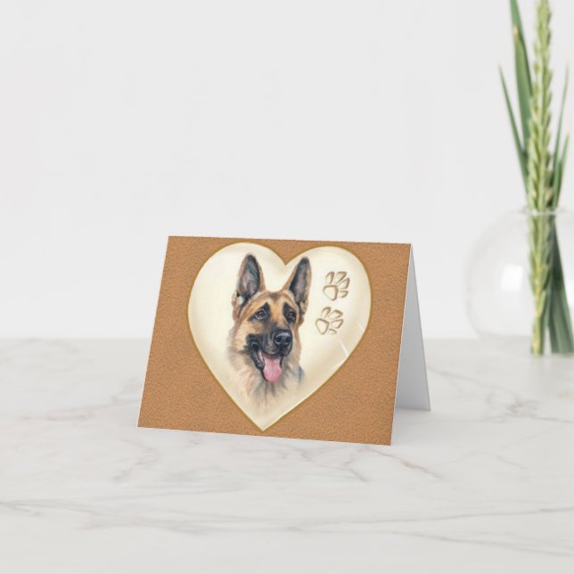 Carte De Remerciements German Shepherd Dog Note card, Thank you cards (Devant)
