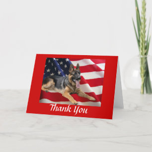 Carte De Remerciements German Shepherd Thank You Card All American