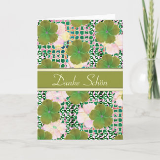 Carte De Remerciements German Thank You Green Flowers