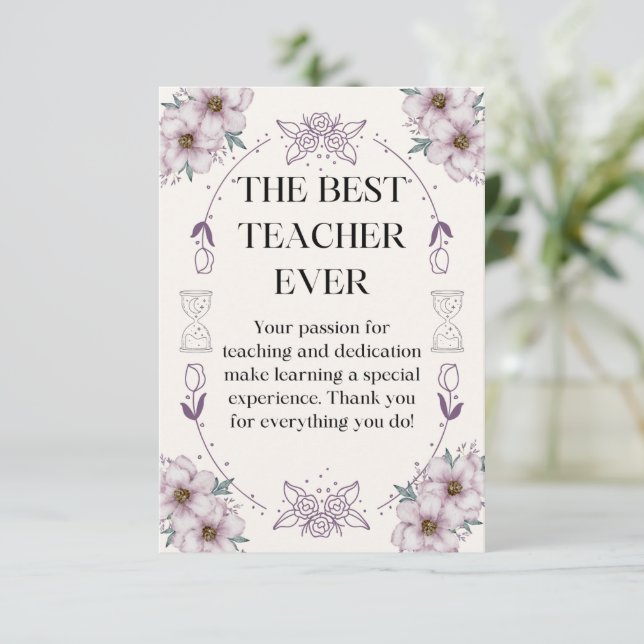 Carte De Remerciements gift card for a teacher. (Debout devant)