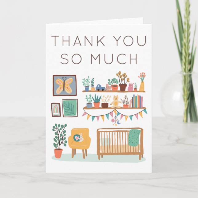 Carte De Remerciements GIFTS BABY SHOWER Nourriture mignonne (Devant)