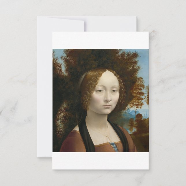 Carte De Remerciements Ginevra de Benci par Léonard de Vinci (Devant)