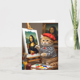 Carte De Remerciements Ginger Kitty Artist Peinture Mona Lisa