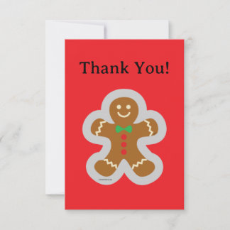 Carte De Remerciements Gingerbread Man Making The Angel In The Snow
