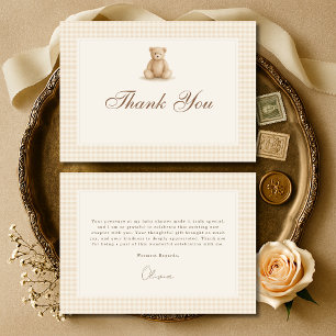 Carte De Remerciements Gingham Baby Bearly Wait Ourson Baby Shower