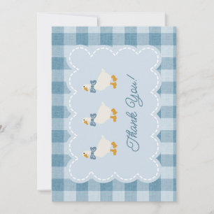 Carte De Remerciements Gingham Bleu Poudre Remerciements Baby Shower pour