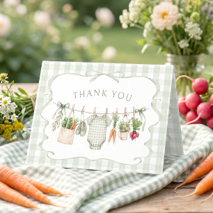 Carte De Remerciements Gingham Fête de Naissance Bébé de la Région