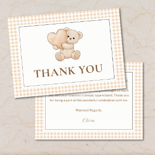 Carte De Remerciements Gingham nous pouvons à peine attendre la baby show