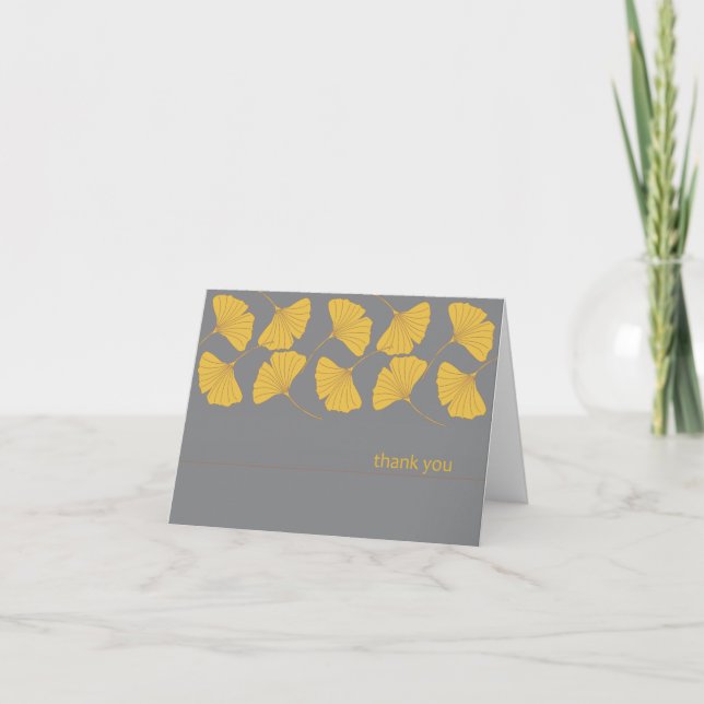 Carte De Remerciements Ginkgo Thank You Card Autumn (Devant)