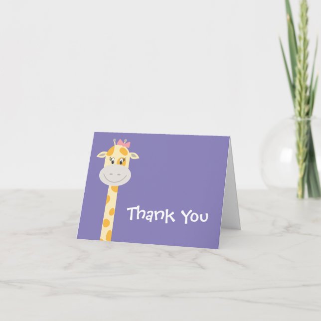 Carte De Remerciements Girafe fantaisie (Devant)