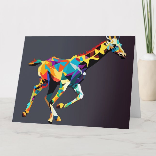 Carte De Remerciements Giraffe pop art (Devant)