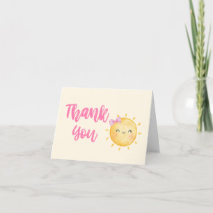 Carte De Remerciements Girl Little Ray of Sunshine Baby shower
