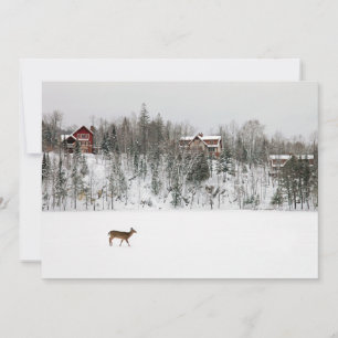 Carte De Remerciements Glace et neige   Cerf en Neige Québec, Canada