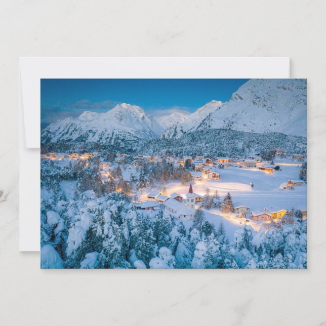 Carte De Remerciements Glace et neige | Graubunden, Engadin, Suisse (Devant)