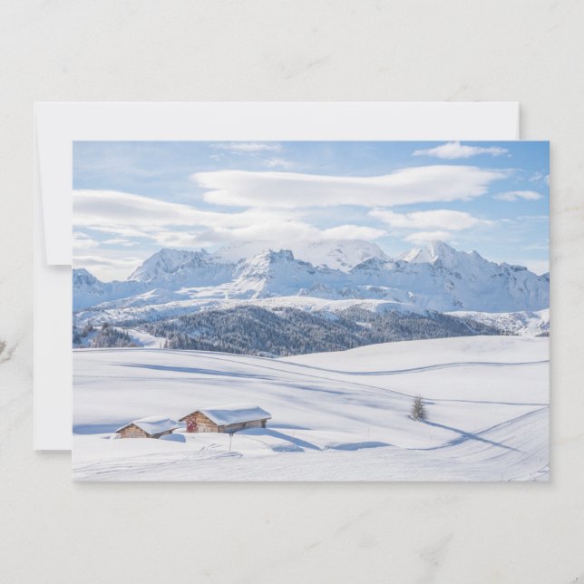 Carte De Remerciements Glace et neige | Snowscape Alpes européennes, Ital (Devant)