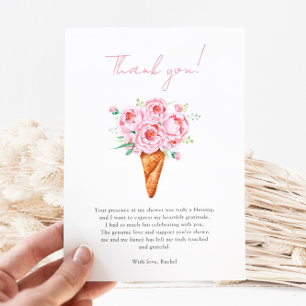 Carte De Remerciements Glace Florale Rose Tendresse Enterrement de Vie de