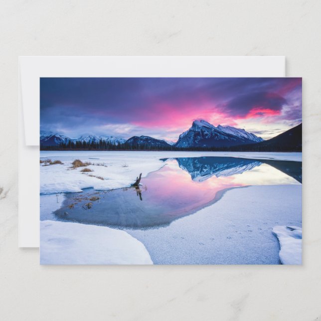 Carte De Remerciements Glace & Neige | Mt. Rundle, Canada (Devant)