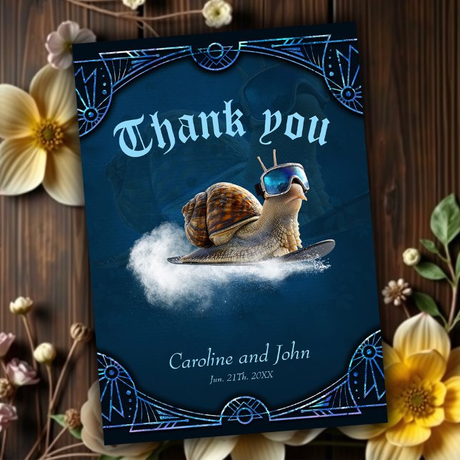 Carte De Remerciements Glacière que le reste, l'escargot de snowboard. (Créateur téléchargé)