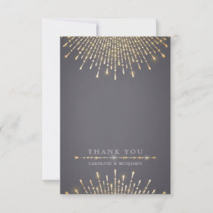 Carte De Remerciements Glam or parties scintillant déco vintage mariage m