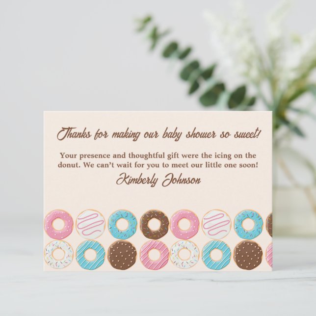 Carte De Remerciements Glazed & Growing Donut (Debout devant)
