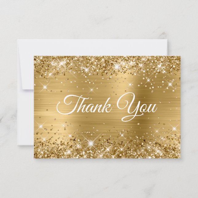 Carte De Remerciements Glittery Gold Foil 40e anniversaire (Devant)