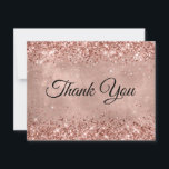 Carte De Remerciements Glittery Rose Gold 40th Birthday<br><div class="desc">Créez votre propre calligraphie élégante et merci les cartes à plat 4, 25 po x 5, 5 po pour votre 40e anniversaire. Customisez la couleur, la taille et le style du script blanc sur le devant. Faux brillante parties scintillant en or rose contre un arrière - plan en feuille de...</div>