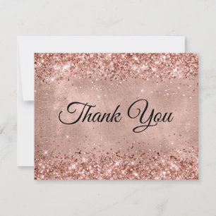 Carte De Remerciements Glittery Rose Gold 40th Birthday