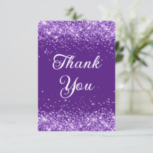 Carte De Remerciements Glittery Royal Purple 40e anniversaire