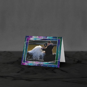 Carte De Remerciements Glitzy Foil   Holographique Iridescente Ombre phot