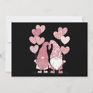 Carte De Remerciements Gnomes de la Saint-Valentin au cœur à carreaux buf
