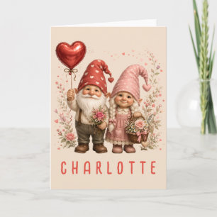 Carte De Remerciements Gnomes de la Saint-Valentin personnalisés avec des
