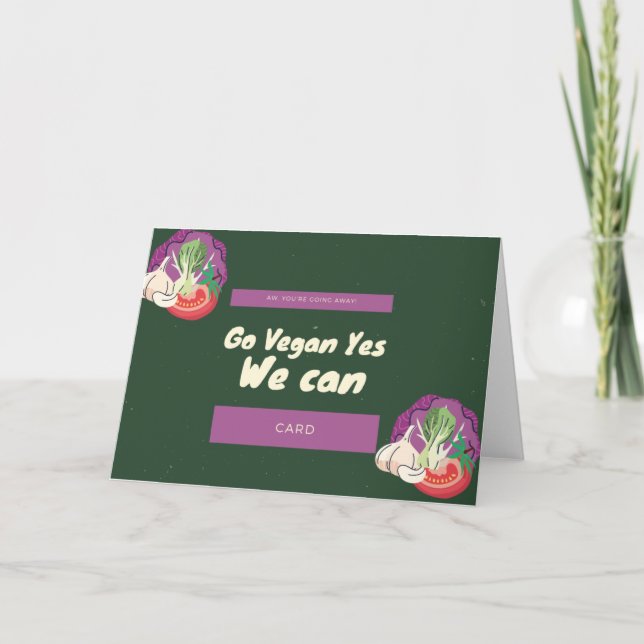 Carte De Remerciements Go Vegan Yes We Can Discount (Devant)