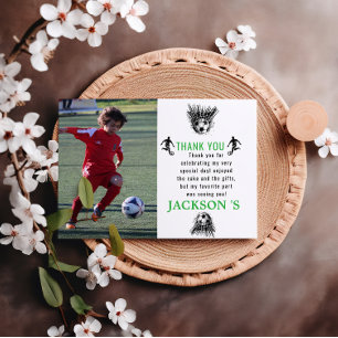 Carte De Remerciements Goal ! Fête d'anniversaire de football pour 5 ans