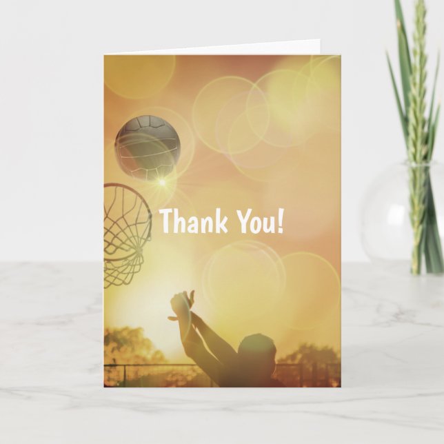 Carte De Remerciements Goal shooter Themed Netball Thank You (Devant)
