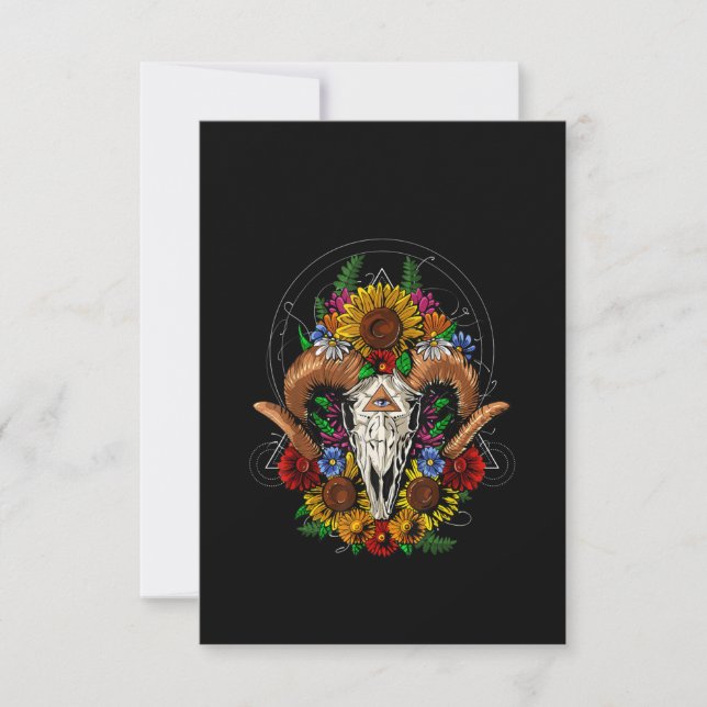 Carte De Remerciements Goat Skull (Devant)