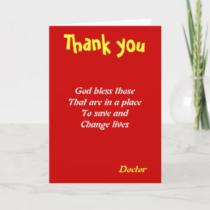 Carte De Remerciements god bless you doc