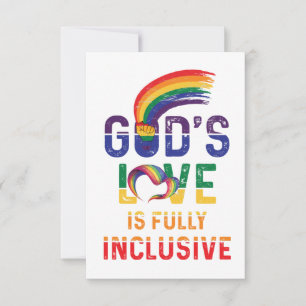 Carte De Remerciements God's Love Is Fully Inclusive LGBTQ Ally Gay Pride