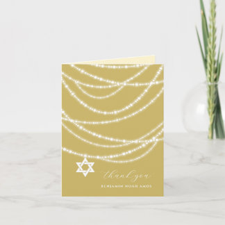 Carte De Remerciements Gold Bar Mitzvah Étincelle Star Of David Photo